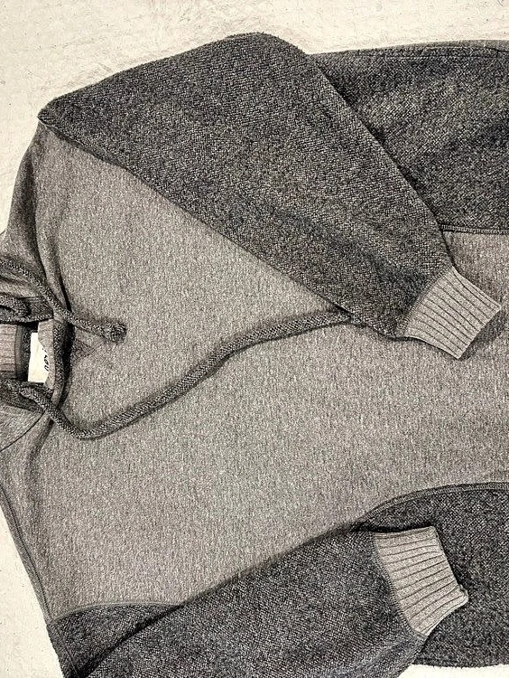 aerie Ribbed Textured Henley Hoodie Gray Small
